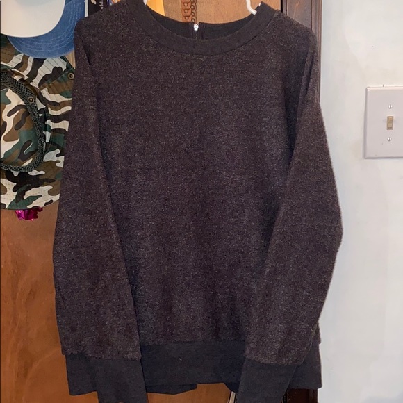 Ava & Viv Sweaters - Charcoal Comfy Sweater Crewneck Sweatshirt
